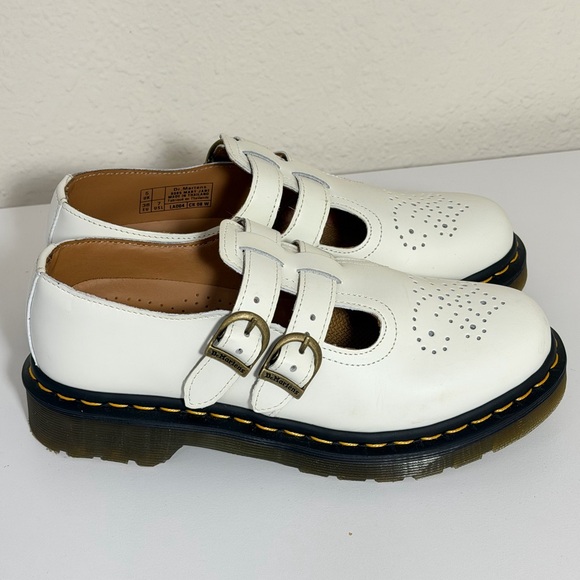 Dr Martens 8065 White Mary Jane Leather Shoes Loafers Women’s US 7 Like NEW!! - Picture 11 of 12